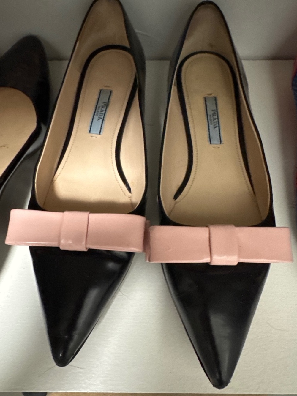 Prada Bow Flats Size 37 1/2